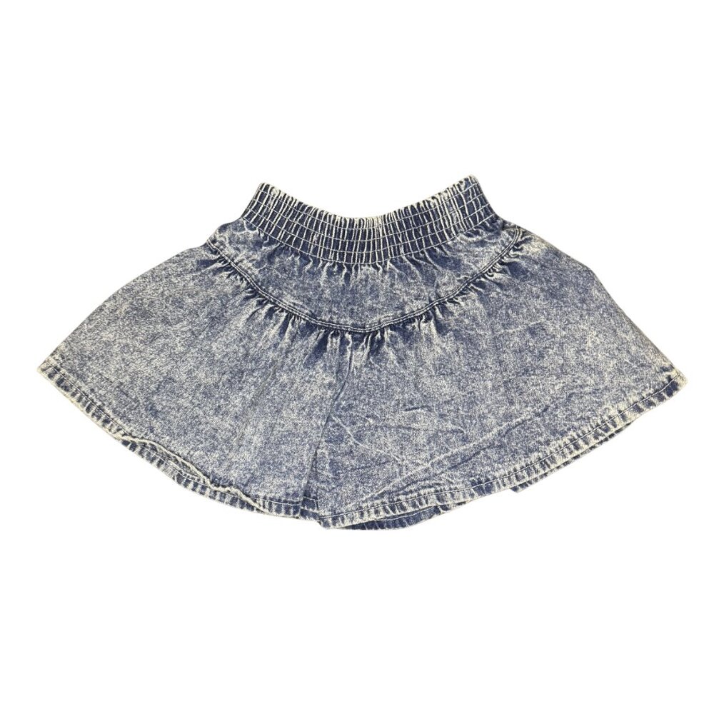 OshKosh Girls Denim Wide Leg Shorts 2T | Skirt Look Acid Wash 90s Y2K Style - Picture 2 of 6